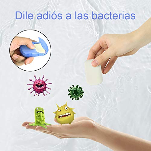 GOLDGE 350 Piezas o Más Jabón Desechable Papel, Jabones en Papel Desechables con 6 Caja de Plástico para Exteriores Camping Senderismo Viajes (Colores Diferentes)