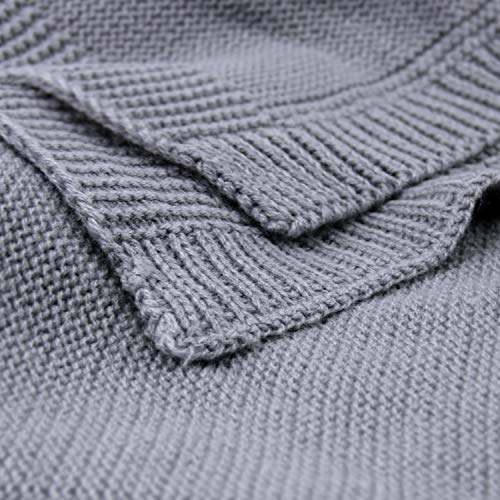 GoMaihe Mantas de Lana Bebe, 108cmx73cm Bonita Conejo Aire Acondicionado Mantas de Bebes Recien Nacidos, Suave Cálida Baby Mantas Infantiles Wrap de Dormir Ropa de Cama, Cumpleaños Niño y Niña, Gris