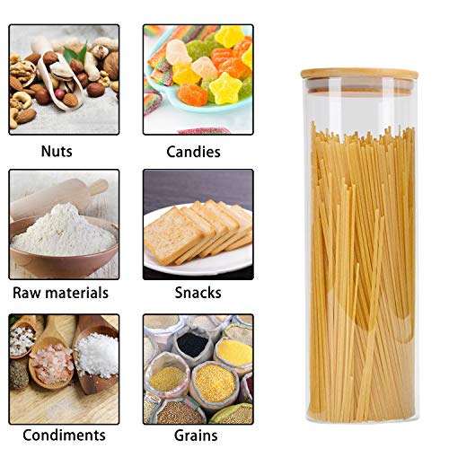 GoMaihe Tarro de Vidrio de Almacenamiento 6Pcs, Tarros de Cristal para Conservas Envases Cristal Alimentos, Tarro de Granos de Café Recipiente Hermetico Tarros de Cristal con Tapa, 0.35/0.6/1/2.3L
