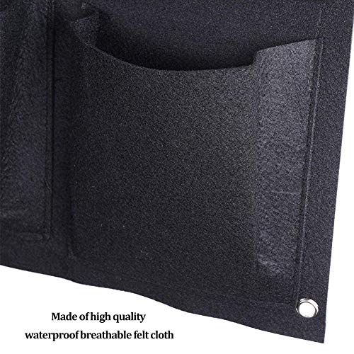 GOODGDN Bolsas para Plantar en la Pared, Plantador Verde Vertical del Crecimiento con 9 Bolsillos, Planta Que Cuelga Bolsos de la Flor Que Cuelgan para Balcón Pared de la Pared Jardín (Negro)