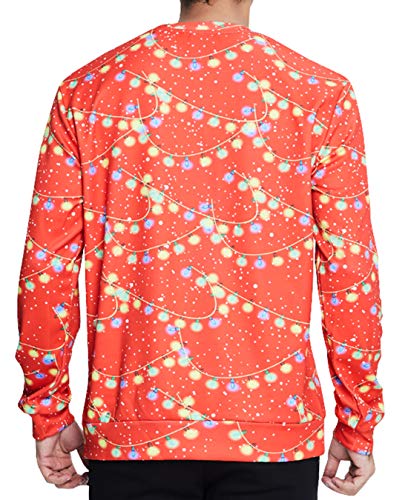 Goodstoworld Hombre Mujer Sudadera Navidad 3D Decoración Navideña Divertida Ugly Tendencia Casual Sweatshirt Jerseys Jumpers Pullover Cuerpo incómodo XXL