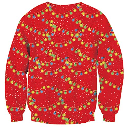 Goodstoworld Hombre Mujer Sudadera Navidad 3D Decoración Navideña Divertida Ugly Tendencia Casual Sweatshirt Jerseys Jumpers Pullover Cuerpo incómodo XXL