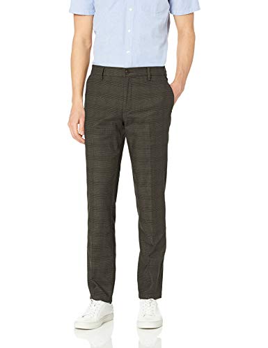 Goodthreads - Pantalón chino sin arrugas, ajustado, para hombre, Olive Glen Plaid, 35W x 30L