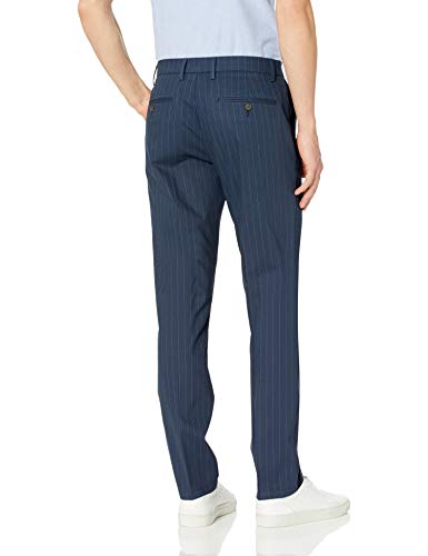 Goodthreads - Pantalón chino sin arrugas, ajustado, para hombre, Rayas azul marino, 40W x 36L