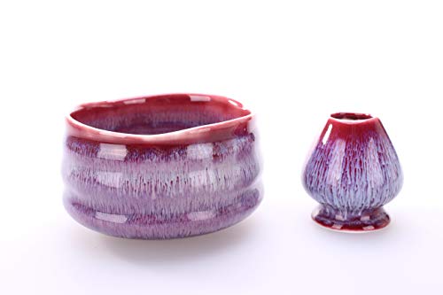 Goodwei Juego de Matcha - 30g Té Matcha Biológico Japonés, Cuenco Ceremonial, Batidor y Soporte (Seiun)