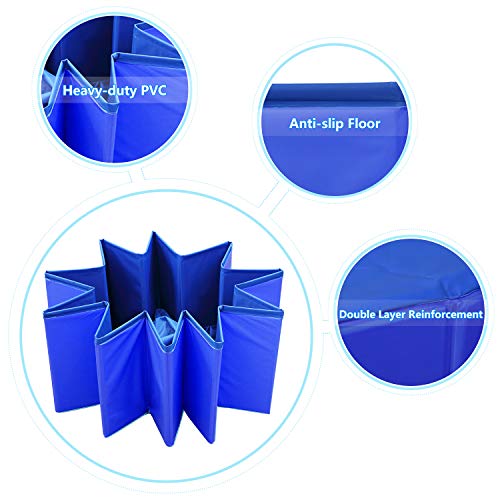 GoPetee Piscina para Perros Mascotas Plegable Bañera para Mascotas Plegable Baño Portátil para Perros y Gatos Pequeños Medianos y Grandes Interior o Exterior ((L 120 x 30 cm) Azul)