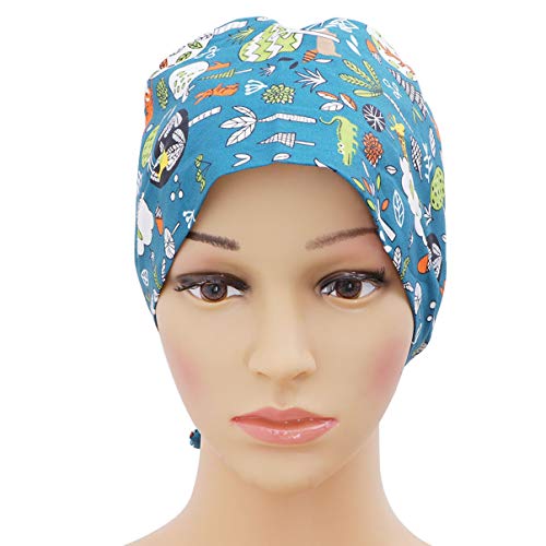 gorra de trabajo unisex algodón estampado bosque gorro de belleza para hombres mujeres mantener el cabello limpio gorra de trabajo