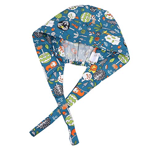 gorra de trabajo unisex algodón estampado bosque gorro de belleza para hombres mujeres mantener el cabello limpio gorra de trabajo