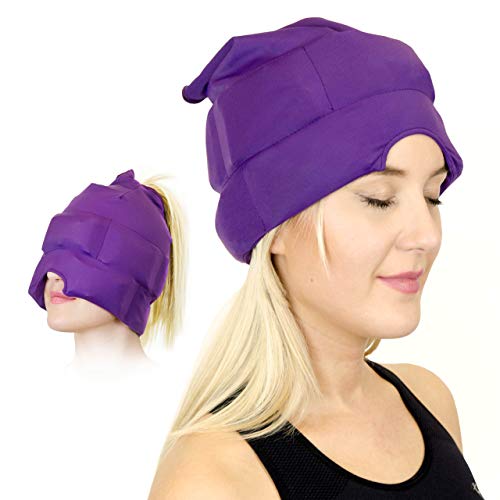 Gorra para el alivio de la migraña - mascara gorro frío para calmar el dolor de cabeza. Elástico, cómodo, oscuro y refrescante (por Magic Gel)