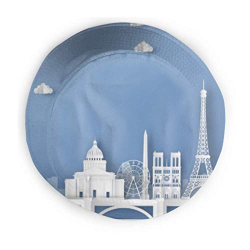 Gorra para el Sol Escena de la Ciudad Arquitecturas Famosas Sombrero para el Sol con Cubo de París para Hombres Mujeres Protección Gorra de Pescador de Verano empaquetable