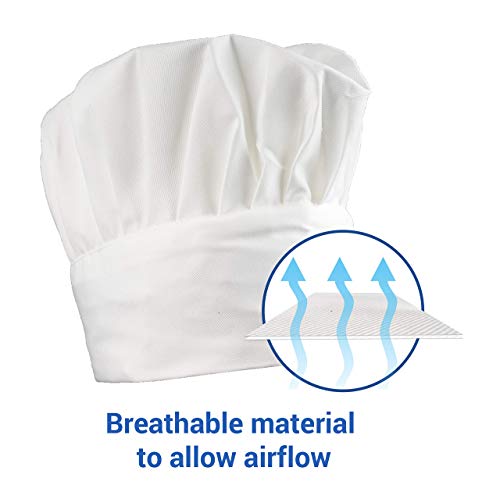 Gorro Cocinero, Set De 3 gorros Chefs Ajustable, Para Chef, Pasteleria y Reposteria, Uniformes De Trabajo Mujer y Yombre