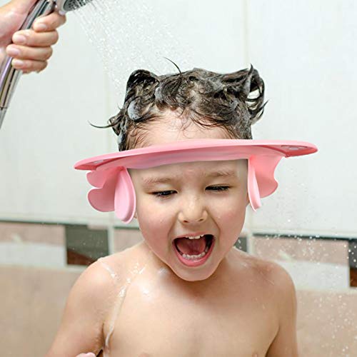Gorro de champú KATOOM Gorro de ducha para bebe visera niños protección infantil en baño de silicona suave seguro ajustable para lavarse pelo sin Irritarse los ojos plástico reutilizable