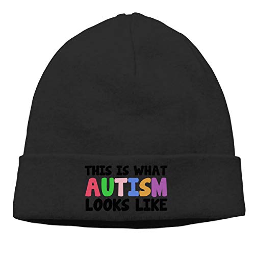 Gorro de invierno unisex con diseño de Autism Looks Like para hombre y mujer, color negro