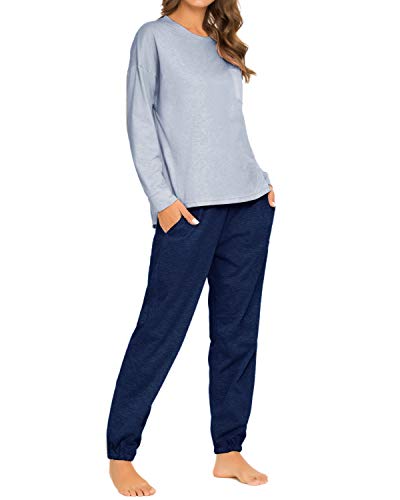 GOSO Pijamas Mujer-Conjunto de Pijamas de Mujer Pjs Top Ropa de Dormir Lady Estilo Jogging Nightwear Soft Lounge Sets