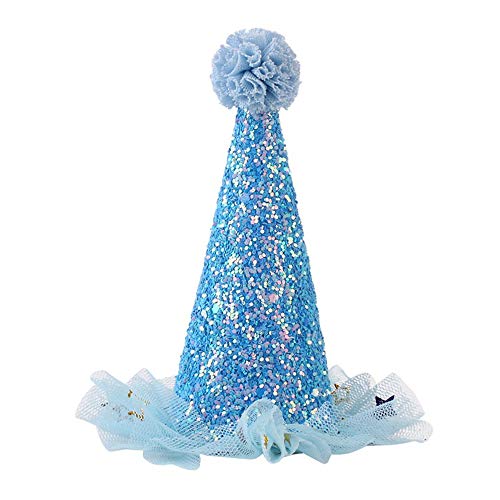 gotyou Sombrero y Bufanda de cumpleaños para Perros, Lindo Sombrero de Fiesta y Bufanda Suave, Traje de cumpleaños Ajustable Reutilizable, Regalo de cumpleaños para Mascotas, Azul