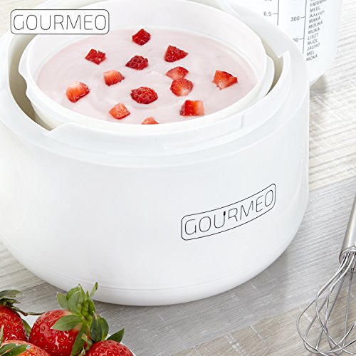 GOURMEO yogurtera de yogur natural premium, yogur de soja, quark, recipiente de un litro, sin corriente eléctrica, de fácil limpieza | máquina para hacer yogur, máquina para preparar yogur,