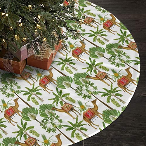 GOWINEU Camel Palm Tree Colorful Vintage Tree Falda Fiesta Decoración Regalo para niños, Mujeres Talla única 36 Pulgadas Redondas