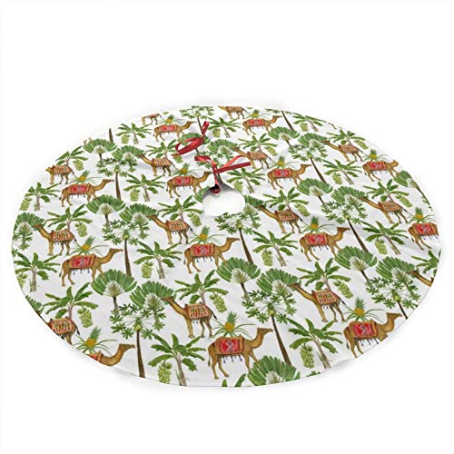 GOWINEU Camel Palm Tree Colorful Vintage Tree Falda Fiesta Decoración Regalo para niños, Mujeres Talla única 36 Pulgadas Redondas