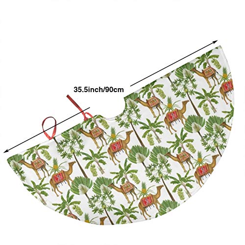 GOWINEU Camel Palm Tree Colorful Vintage Tree Falda Fiesta Decoración Regalo para niños, Mujeres Talla única 36 Pulgadas Redondas
