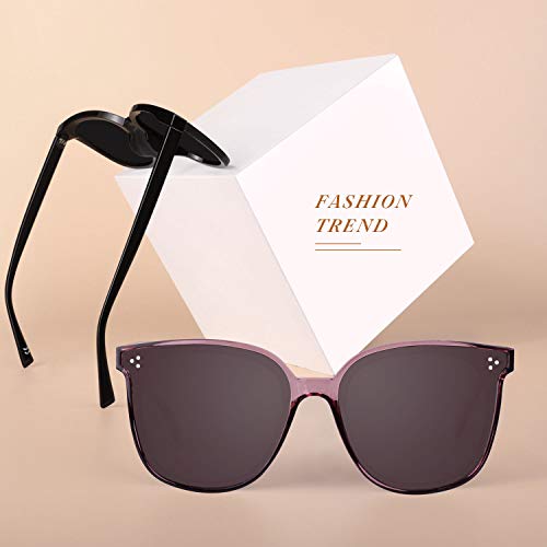 GQUEEN Gafas de sol polarizadas Clásicas Ojo de Gato Retro Mujeres Vintage de Gran Tamaño con Sombras MSO