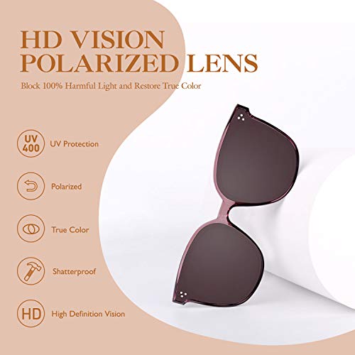 GQUEEN Gafas de sol polarizadas Clásicas Ojo de Gato Retro Mujeres Vintage de Gran Tamaño con Sombras MSO