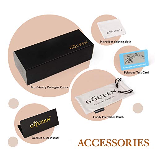 GQUEEN Gafas de sol polarizadas Clásicas Ojo de Gato Retro Mujeres Vintage de Gran Tamaño con Sombras MSO