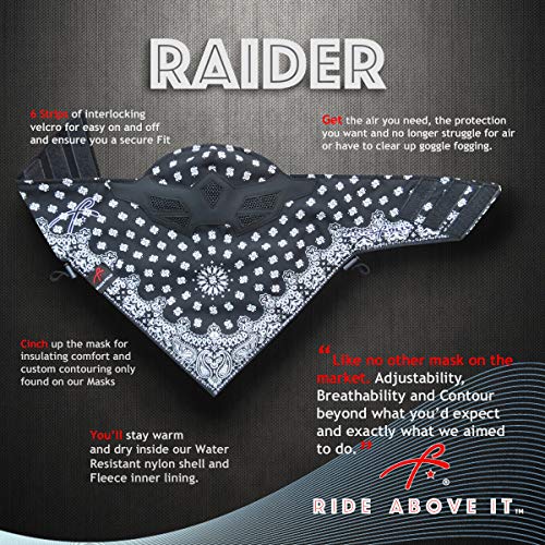 Grace Folly Half Face Mask for Cold Winter Weather. Use This Half Balaclava for Snowboarding, Ski, Motorcycle. (Many Colors) (Bandana- BW)