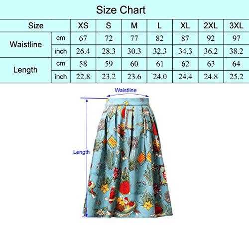 GRACE KARIN Falda Floral Corta de Talla Grande para Mujer Otoño Invierno 2XL 21#