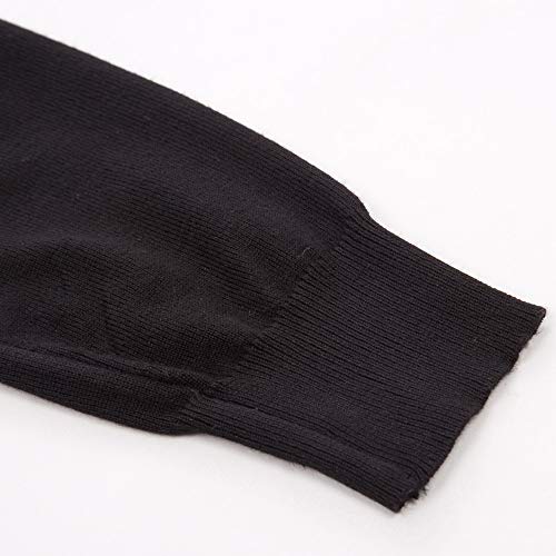 GRACE KARIN Top de suéter para Mujer con Escote Redondo básico Elegante y cómodo Chaqueta Casual Negra XL CLAF1006-1