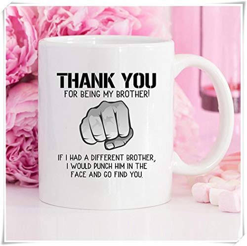 Gracias por ser mi hermano, regalo divertido de la taza del hermano, hermano mayor, taza de café divertida para el hermano, regalo de Navidad para el hermano, hermanastro, taza de cafétaza de té de ce