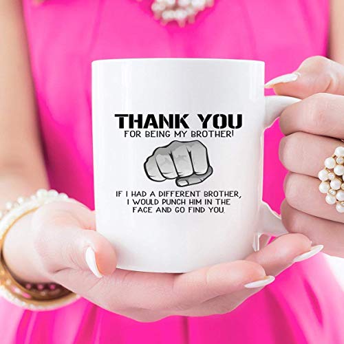 Gracias por ser mi hermano, regalo divertido de la taza del hermano, hermano mayor, taza de café divertida para el hermano, regalo de Navidad para el hermano, hermanastro