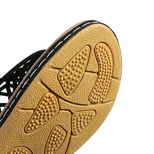 gracosy Sandalias Planas Verano Mujer Estilo Bohemia Zapatos de Dedo Sandalias Talla Grande Cinta Elástica Casuales de Playa Chanclas Romanas de Mujer 2019 Azul Negro Púrpura Rhinestone de Moda