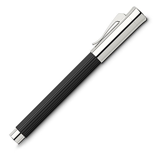 Graf von Faber-Castell 141501 Tamitio - Pluma estilográfica (mango de metal estriado, muelle de acero inoxidable rodiado), color negro