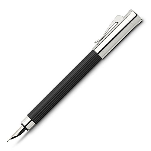 Graf von Faber-Castell 141501 Tamitio - Pluma estilográfica (mango de metal estriado, muelle de acero inoxidable rodiado), color negro