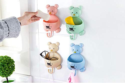 GRAFTS - 4 piezas de jabonera con ventosa, almacenamiento creativo, limpieza de estante, limpieza de ropa, cepillo de baño, suministros