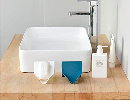 Grafts - Juego de 4 topes de jabonera, diseño creativo con ventosa, para pared, bonito