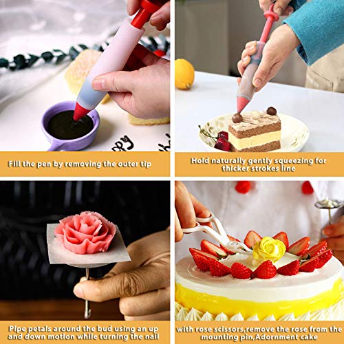 Grandma Shark 11 Pulgada Torta Giratoria, Accesorios Reposteria, Boquillas, Raspador, TPU Bolsas, Pastel Cortador, Derecho & Angular Espátula