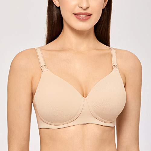 Gratlin Mujer Sujetador de Lactancia con Relleno sin Aros para Mujer Beige 95B