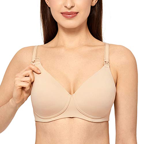 Gratlin Mujer Sujetador de Lactancia con Relleno sin Aros para Mujer Beige 95B