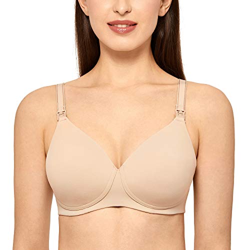 Gratlin Mujer Sujetador de Lactancia con Relleno sin Aros para Mujer Beige 95B