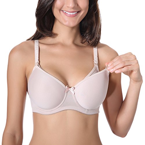 Gratlin - Sujetador de Embarazo y Lactancia Premamá Cómodo con Aros para Mujer Beige 105G