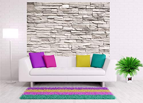 GREAT ART Mural De Pared – Muro De Piedra Blanca – Revestimiento De Paredes De Diseño Industrial, Muro De Piedra Natural Foto Papel Pintado Y Tapiz Y Decoración (210 X 140 Cm)