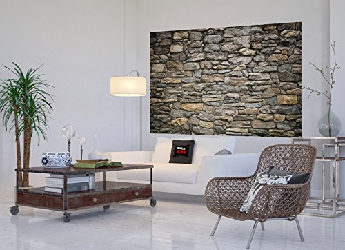 GREAT ART Mural de Pared – Muro De Piedra Gris – Piedra Óptica de tapices patrón de Piedras 1000piedras Tapiz en óptica de Piedra Foto Papel Pintado Y Decoración (210 x 140 cm)