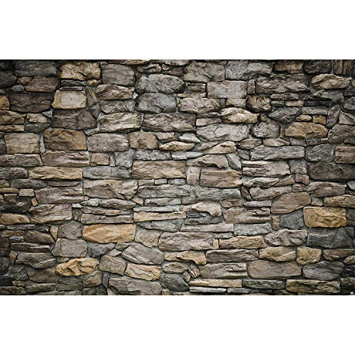 GREAT ART Mural de Pared – Muro De Piedra Gris – Piedra Óptica de tapices patrón de Piedras 1000piedras Tapiz en óptica de Piedra Foto Papel Pintado Y Decoración (210 x 140 cm)
