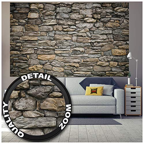 GREAT ART Mural de Pared – Muro De Piedra Gris – Piedra Óptica de tapices patrón de Piedras 1000piedras Tapiz en óptica de Piedra Foto Papel Pintado Y Decoración (210 x 140 cm)