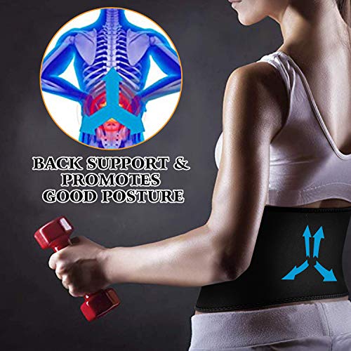 Grebarley Fajas Reductoras Adelgazantes, Fajas Reductoras Adelgazantes Mujer, Faja Reductora Hombre, Faja Reductora, Cinturón Lumbar Abdominal, Cinturón de Fitness, Quema de Grasa (Negro, M)