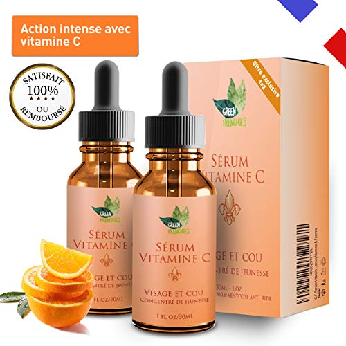 Green Frenchies Vitamina C en suero concentrado para cara y la piel, suero anti-arrugas