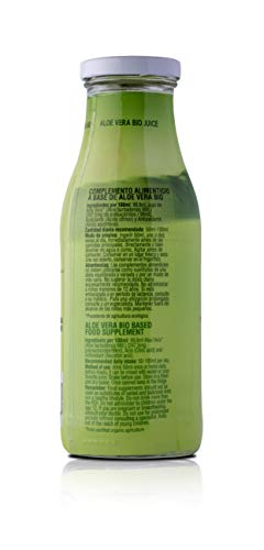 Green Frog Jugo de Aloe Vera Bio con Pulpa - Pack de 4 Botellas - Aloe Vera 99,8%