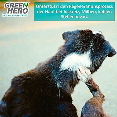 Green Hero - Cuidado para mascotas para perros y gatos cuida con picazón, ácaros, pulgas y hongos, 500 ml