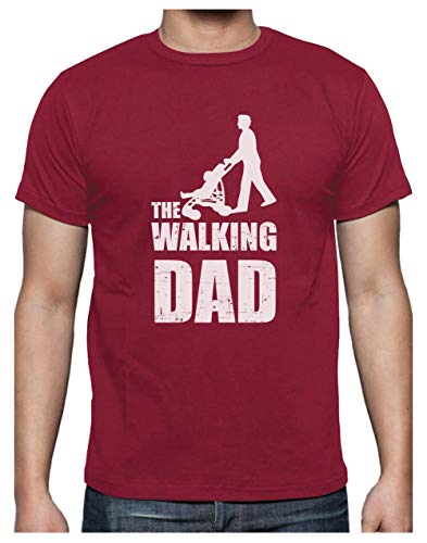 Green Turtle T-Shirts Camiseta para Hombre- Regalos Originales para Padres Primerizos - The Walking Dad Large Burdeos